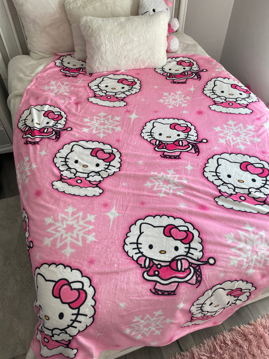 kitty winter plush Blanket