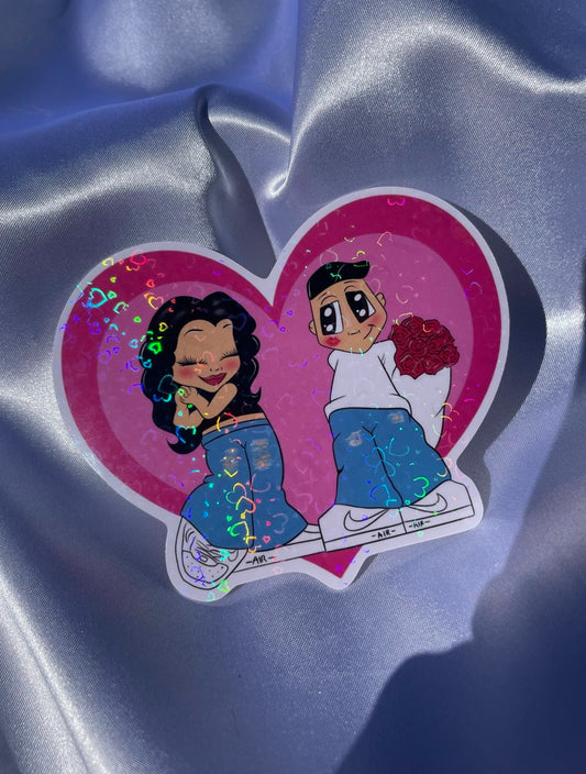 Couples Holographic sticker