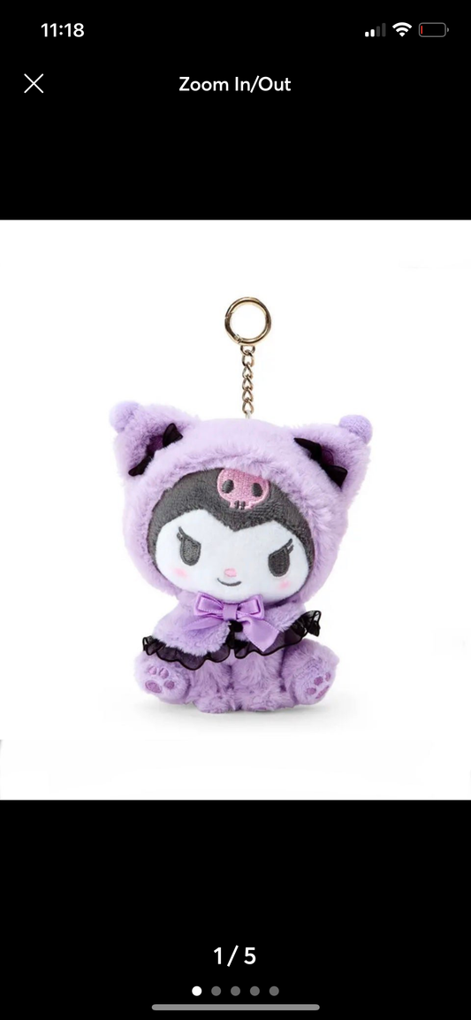 Kuromi Plush Keychain 5”